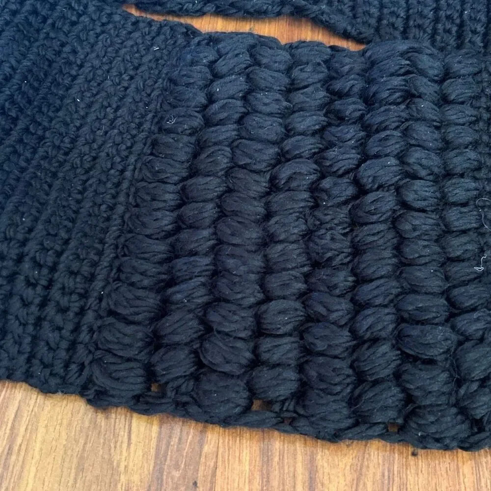 Known Supply hand knit Large black infinity wrap made a Uganda. Women business s